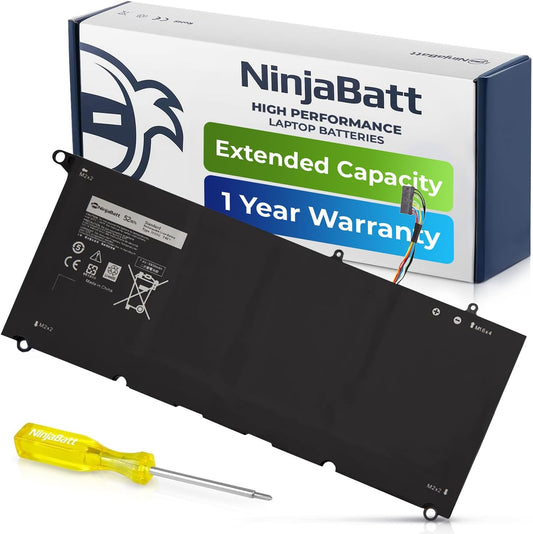 NinjaBatt JD25G Battery for Dell XPS 13 9343 9350 13D XPS13D 13-9343 13-9350 13D-9343,90V7W 5K9CP RWT1R 0RWT1R 0DRRP 0N7T6[7.4V, 52Wh]