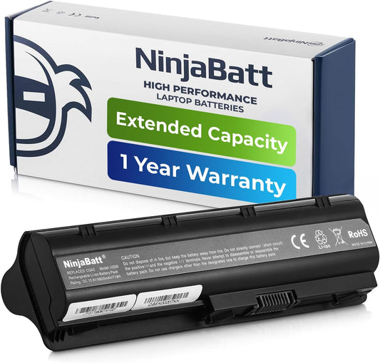 NinjaBatt Battery for HP 593553-001 636631-001 MU06 MU09 593554-001, HP Pavilion dm4 g4 g6 g7 DV3-4000 DV5-2000 DV6-3000 DV7-6000, HP Compaq Presario CQ42 CQ56 CQ57 CQ62 - High Performance (9-Cells)