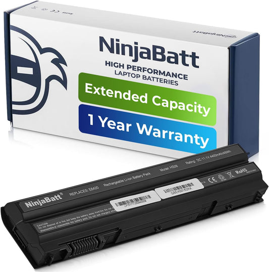 NinjaBatt Battery for Dell T54FJ Latitude E6430 E6420 E6530 E6520 E5430 M5Y0X 7420 E5520 E5420 E5530 8858X 15R 5520 17R 5720 NHXVW T54F3 312-1324 Vostro 3460 3560 - High Performance [6 Cells/4400mAh]