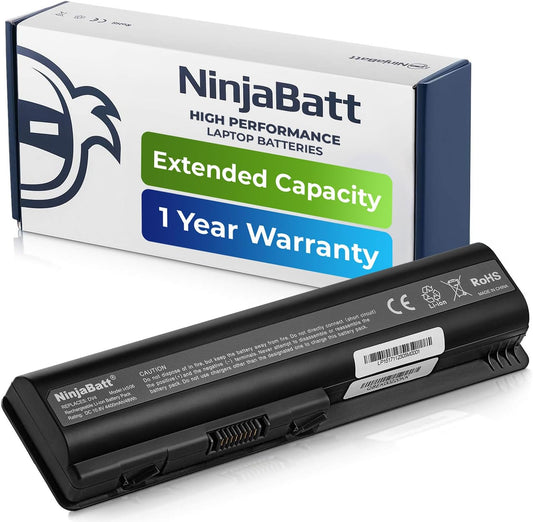 NinjaBatt Battery for HP 484170-001 DV4 G71 CQ60 G60 DV5 484172-001 HSTNN-LB72 DV6-1030US DV5-1235DX 511884-001 G60-235DX 482186-003 485041-002 G60-535DX DV4-1000 HSTNN-CB72 DV6 [6 Cells/48Wh]