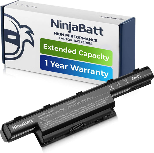 NinjaBatt 9 Cell Battery for Acer AS10D31 AS10D81 AS10D51 AS10D41 AS10D61 AS10D73 AS10D75 5750 AS10D71 5742 AS10D56 E1-531 5250 E1-571 5733 7741 5733 - High Performance [9 Cells/6600mAh/71Wh]