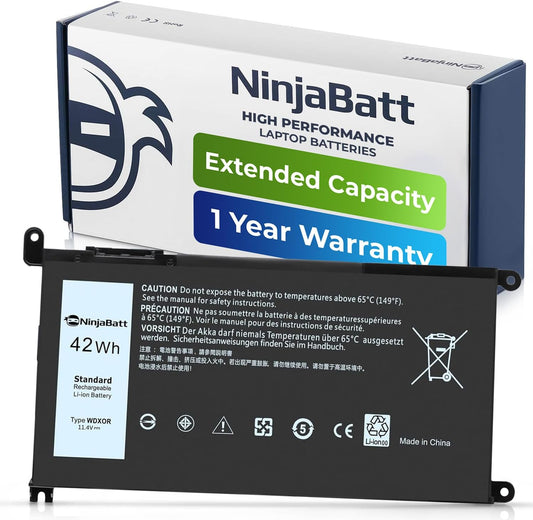 NinjaBatt Battery for Dell WDX0R P69G YRDD6 Inspiron 15 5000 7000 Series 15-5000 15-7000 13-7000 5570 5567 7579 5578 5568 7569 5579 5565 7573 13 7378 5378 7368 5379 5368 7375 - [42Wh/11.4v]