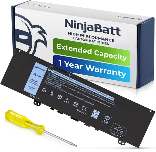 NinjaBatt F62G0 Battery Replacement for Dell Inspiron 13 7000 2,P83G P83G001 P91G001 P91G P87G 39DY5 039DY5 13 5370 7370 7373 7380 7386 13MF Vostro 5370RPJC3 0RPJC3[11.4V 38Wh]