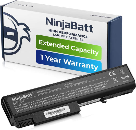 NinjaBatt Battery for HP 8440P 6550B TD06 482962-001 486296-001 8440W 6440B 6930P 6450B 6735B 6445B 6455B 6540B 6545B 6555B 6730B 6530B 6535B TD09 593578-001 High Performance [6 Cells/4400mAh]