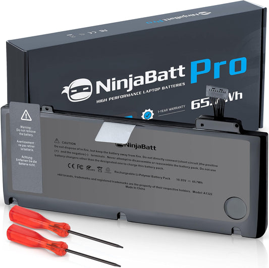 NinjaBatt Battery A1278 A1322 for Apple MacBook Pro 13" [Mid 2012 2010 2009 Early 2011 Late 2011] - High Performance [76.56Wh/11.6Vv]