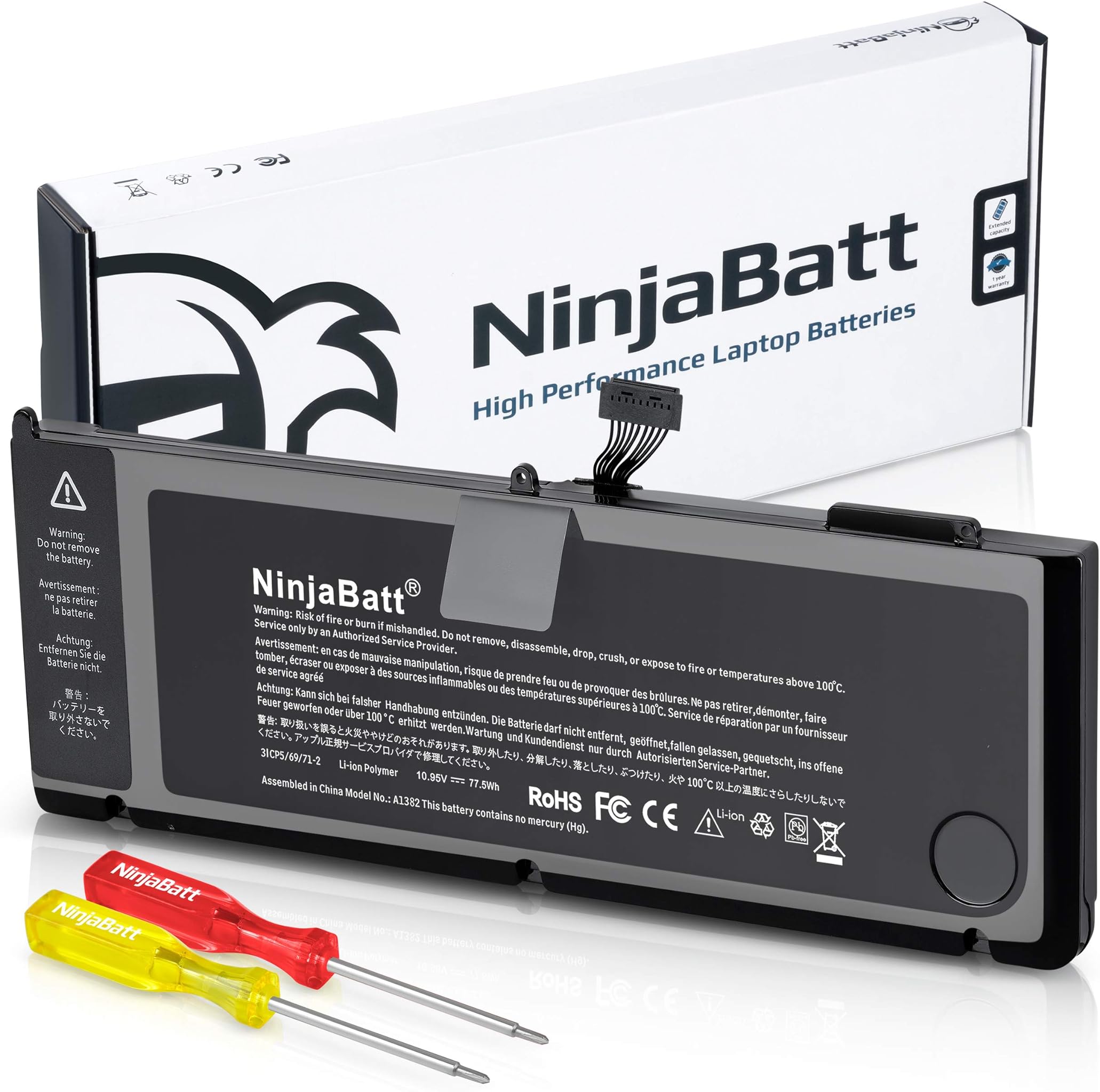 NinjaBatt Battery A1286 A1382 For Apple MacBook Pro 15" [ONLY For Earl