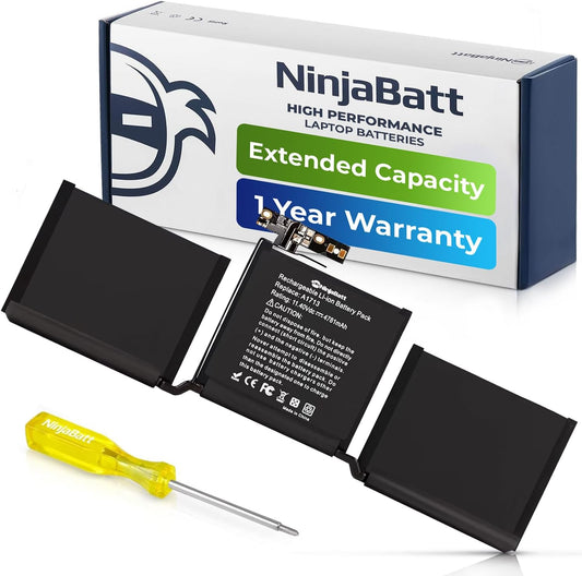 NinjaBatt A1713 A1708 Replacement Battery for MacBook Pro 13-inch A1708 (Late 2016,Mid 2017 Years) - [4781mAh/54.5Wh/11.4V ]