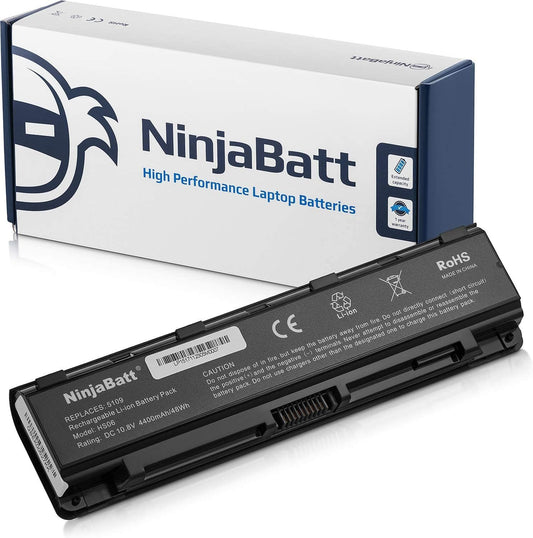 NinjaBatt Battery for Toshiba PA5109U-1BRS Satellite C50 C55 PA5110U-1BRS PA5108U-1BRS PABAS272 PABAS271 PABAS273 - High Performance [6 Cells/4400mAh/48wh]
